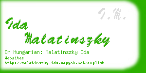 ida malatinszky business card